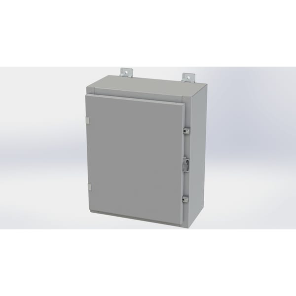 Clamps with Padlock Hasp Electrical Enclosures, 20 in H, 8 in D, 16 in W, NEMA 4, Carbon Steel